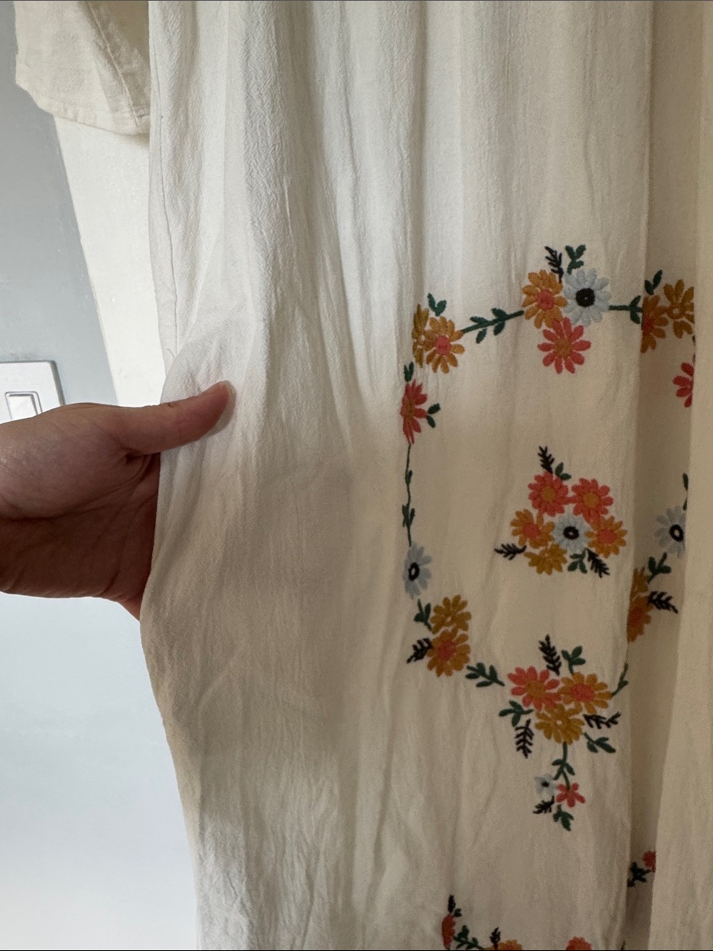 White Floral Embroidered Maxi Dress - Picture 3 of 5